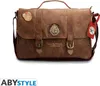 A brown leather shoulder bag with Hogwarts crests and a tag. Anteprima dell’immagine prodotto