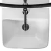 A top-down view of a white sink with a black faucet. Produktbild-Vorschau