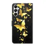 A black flip phone case with a gold butterfly design. Produktbild-Vorschau