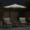 vidaXL Sonnenschirm mit LED und Stahlmast Weiß 225x225x212 Produktbild-Vorschau 3