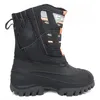 A single black and orange winter boot shown from the side against a white background. Produktbild-Vorschau