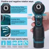 A hand holding a cordless drill with descriptive text and icons highlighting its features. Náhled obrázku produktu
