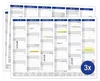 2026 Blau A4 Wandkalender 3er Set – Elegante Organisation, Produktbild-Vorschau 1