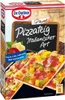 A box of Dr. Oetker pizza dough mix, with a picture of prepared pizza on the front. Produktbild-Vorschau