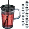 Relaxdays Trinkgläser 10er Set, Getränkebecher mit Deckel & Produktbild-Vorschau 1