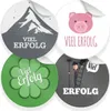 24x Sticker Viel Erfolg Mix (Motiv 42) 4cm Aufkleber runde Produktbild-Vorschau 1