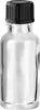 5x Klare Glasflasche 20 ml mit schwarzem Kunststoff Produktbild-Vorschau 2