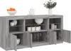 vidaXL Sideboard mit LED-Leuchten Grau Sonoma 142,5x37x67 Produktbild-Vorschau 4