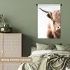 MuchoWow® Wandteppich Wandbehang Schottisches Hochlandrind Produktbild-Vorschau 4