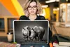 MuchoWow® Laptop Aufkleber Sticker Cover Nashorn - Vogel - Produktbild-Vorschau 5