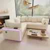 Merax L-förmiges Ecksofa mit LED-Licht, USB-Ladeanschluss, Produktbild-Vorschau 4