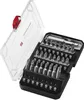 A set of screwdriver bits in a black and clear plastic case, with the lid open. Produktbild-Vorschau