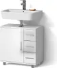A white bathroom vanity with a sink and faucet. Anteprima dell’immagine prodotto