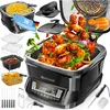 A collage of a KESSER multi-cooker and its accessories, with food items like chicken wings and fries shown. Produktbild-Vorschau