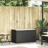 Outdoor-Sitzbank mit Stauraum und Kissen Schwarz 100 cm Produktbild-Vorschau 2