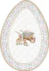 Servierplatte SPRING BLOOM Hasen und Blumen in Eiform Produktbild-Vorschau 1