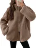 ASKSA Damen Teddy Fleece Jacke Warme Flanell Jacke Dicke Produktbild-Vorschau 1