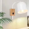 ZMH lampa ścienna biała wewnętrzna drewniana z Podgląd zdjęcia produktu 1
