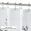 polyester duschvorhang mit blumen pflanzen aquarell design, Produktbild-Vorschau 2