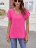 ASKSA Damen T-Shirt V-Ausschnitt Sommer Basic Elegant Produktbild-Vorschau 3