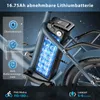 Close-up of an electric bicycle battery pack, showing internal battery cells and protective features. Produktbild-Vorschau