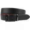 A black leather belt with a brown interior, shown against a white background. Anteprima dell’immagine prodotto