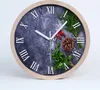 Holzuhr 20fi cm wanduhr - weiße Spitzen - Kräuter und Produktbild-Vorschau 1