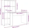 A diagram showing the dimensions of a desk with shelves. Anteprima dell’immagine prodotto