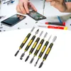 A person's hands are shown repairing a smartphone, with various tools laid out on a table. Podgląd zdjęcia produktu