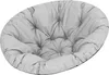 A close-up, studio shot of a round, tufted gray cushion, likely for a Papasan chair. Produktbild-Vorschau