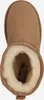 A top-down view of a brown boot with a fluffy lining. Voir les images du produit