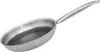A stainless steel frying pan with a honeycomb-patterned interior. Produktbild-Vorschau