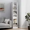 HOMCOM Badezimmerschrank Badschrank hoch schmal mit 2 Türen Produktbild-Vorschau 7