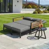 Gartensofa 2-in-1 Outdoor Loungsofa verstelbar mit 11cm Produktbild-Vorschau 12