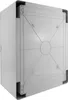 The image shows the back of a light gray electrical enclosure or distribution box. Náhled obrázku produktu