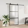 vidaXL Schiebetür mit Beschlag Schwarz 102,5x205 cm Produktbild-Vorschau 3