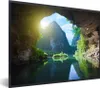 MuchoWow® Gerahmtes Poster Wasser - Höhle - Sonne - Natur - Produktbild-Vorschau 1