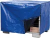 A blue tarp covers a pallet with boxes inside. The tarp has a zippered opening revealing the contents. Produktbild-Vorschau