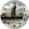 Glasuhr Wanduhr Küchenuhr Echt-Glas 30fi cm Sturm braun Produktbild-Vorschau 1