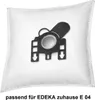 A white vacuum cleaner bag with a black plastic fitting. Produktbild-Vorschau