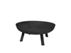 A black metal fire pit with three legs, shown on a white background. Voir les images du produit