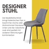 Albatros BOSA Samtstuhl Grau – 2er-Set Esszimmerstühle im Produktbild-Vorschau 4