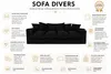 Divers Sofa 250 cm – Moderne Glamour Couch, HR-Schaum, Produktbild-Vorschau 2