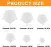 A size chart showing different sizes of silicone bowl covers. Produktbild-Vorschau