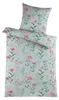 Seersucker Bettwäsche Baumwolle Blumen Grau Bunt 135x200 Produktbild-Vorschau 1