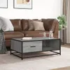 Tavolino grigio Sonoma 90x57x35 cm in legno e metallo Anteprima dell’immagine prodotto 3