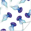 MuchoWow® Poster Illustration von lila Quallen mit weißem Produktbild-Vorschau 1