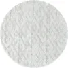 Teppich Wohnzimmer Hochflor Creme 80x80 Rund Geometrisches Produktbild-Vorschau 1