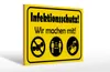 Holzschild Hinweis 30x20cm Infektionsschutz Wir machen mit Produktbild-Vorschau 1