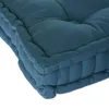 A close-up view of a teal floor cushion. Náhled obrázku produktu